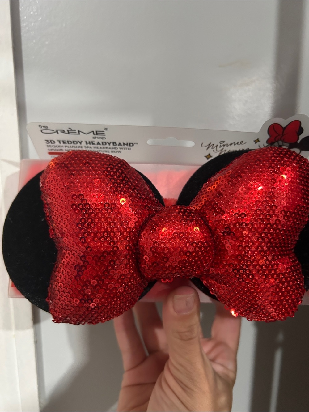 Red Creme shop Minnie 3D teddy headband